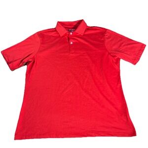 Mizzen + Main Men's L Performance Golf Polo Red Short Sleeve Made In USA
